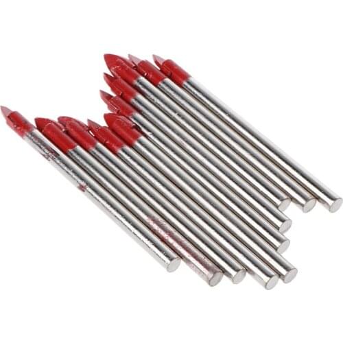 10Pcs Glass Tile Ceramic Drill Set 3/16 "Shank Carbide Tip-tip Throw Hole Drills Dropship