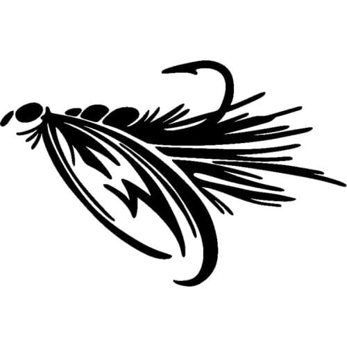 Fly Fishing Lure Creative Decals High Quality Car Decals Personalized Pvc Waterproof Car Window Decals Black/white, 17cm * 11cm