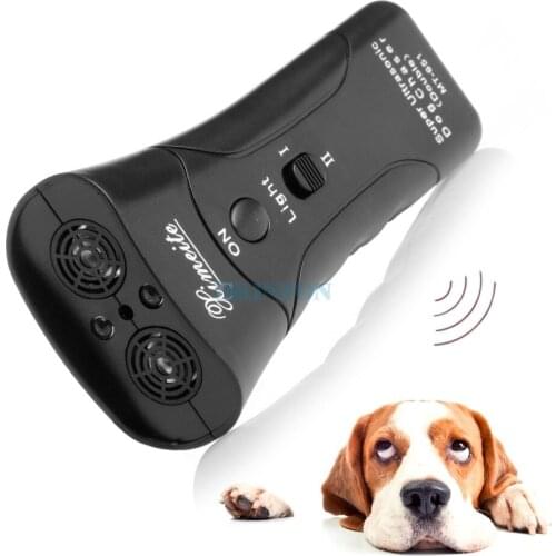 DHL 50PCS New Ultrasonic Dog Chaser Stop Aggressive Animal Attacks Repeller Flashlight