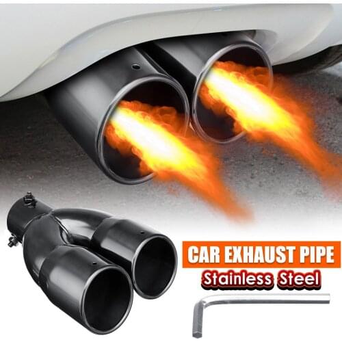One Double-Barrel Car Exhaust Pipe And One Wrench for original vehicle exhaust pipe with diameter less than 63mm