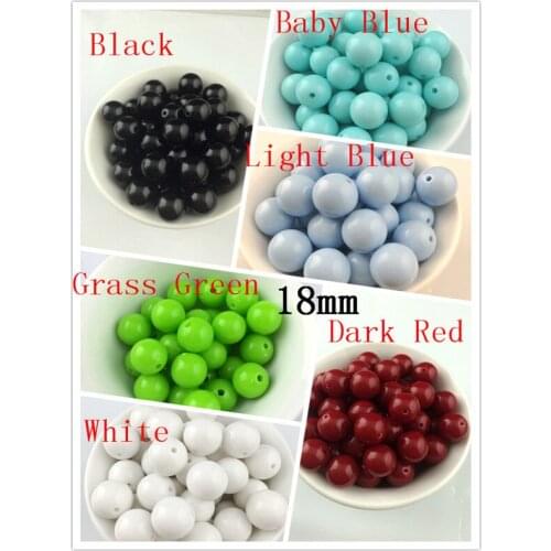 Wholesale 60pcs/lot 18MM Acrylic Solid Bubblegum Beads Cute Acrylic Chunky Beads For Jewelry Making Bracelet Necklace DIY Beads
