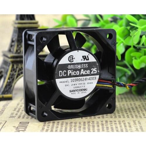 Original SANYO 24V 0.04A 6CM 60*60*25 6025 109R0624M4D03 3 line fan