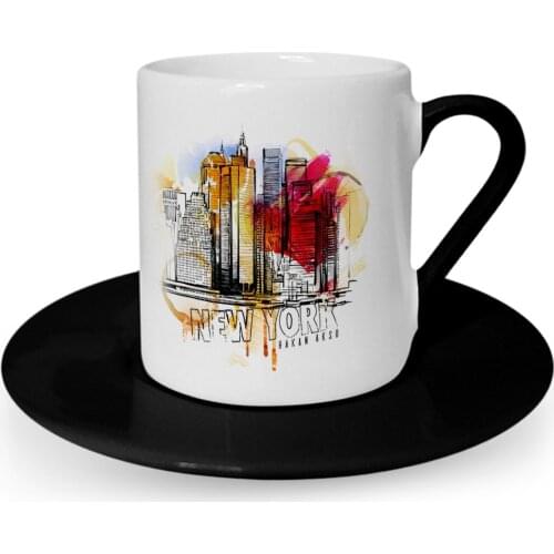 Personalized New York Design Black Turkish coffee Cup-1
