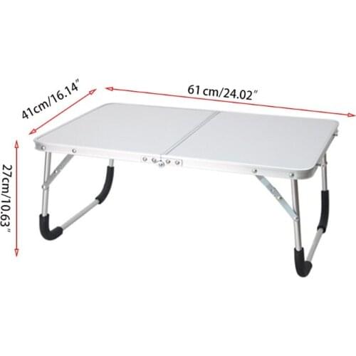 Portable Folding Table Aluminum Alloy Camping Picnic Desk Small Laptop Tray with Handle for Barbecue Beach Outdoor Indoor Bed