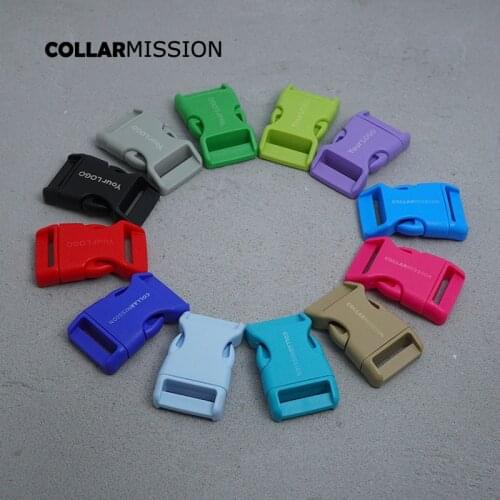 Retailing engraved high quality plastic clasp quick side release for 25mm Webbing DIY dog collar accessory buckle 12 colours
