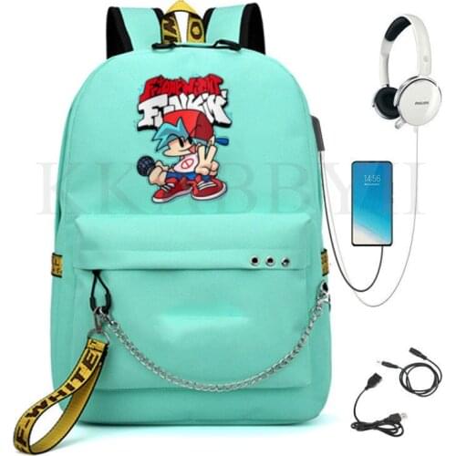 Usb Charging Backpacks Mochila Friday Night Funkin Cute Backpacks Back To School Bookbag Waterproof Teenager School Bags