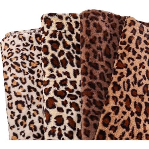 Width 62'' leopard pattern Faux Fur Rex Rabbit plush Fabric By The Half Yard For Fur Clothing Scarve Diy bag Material