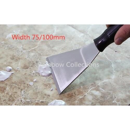 Width 75/100mm Bent Putty Knife Construction Tools #420 Stainless Steel Curved Blade Putty Knife Paint Scraper Practical Gadget