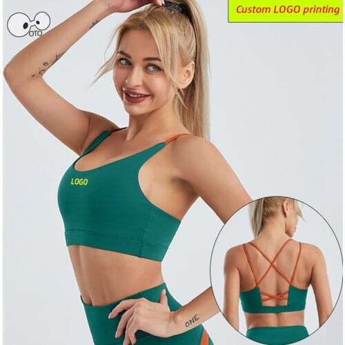 Quick Dry Push-up Padded Sports Bra for Women High Impact Gym Backless Yoga Crop Top Gym Fitness Underwear Sportswear Custom