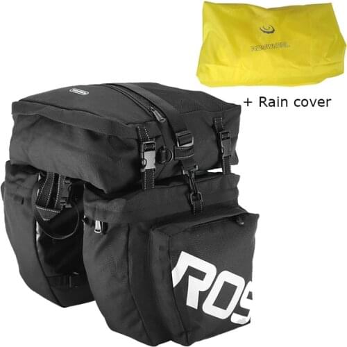 ROSWHEEL Bicycle Bike Bags High Capacity 37L MTB Road Bike Rack Bag 3 in 1 Multifunction Bicycle Pannier Rear Seat Trunk Bag