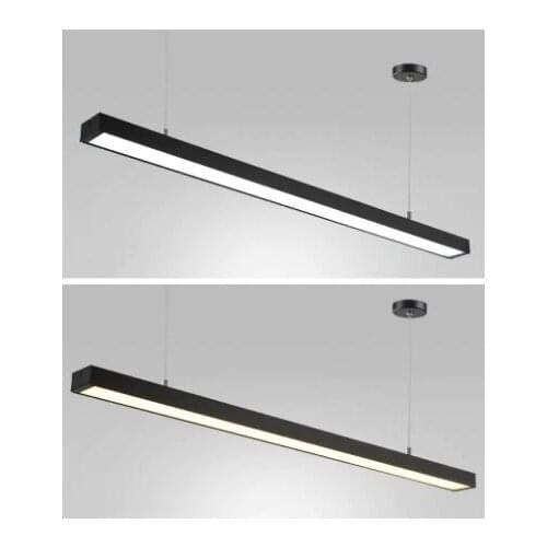 Led office chandelier rounded strip light bar 200cm/2000mm strip T5 rectangular hanging line lamp long ceiling lamp led light