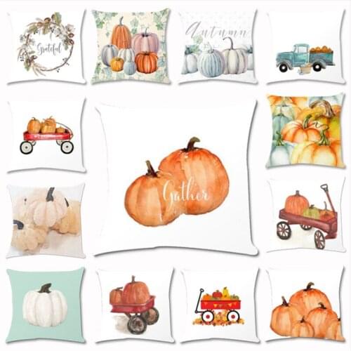 Pumpkins Cushion Cover 45x45cm Happy Halloween Pillow Covers Cartoon Home Decor Soft Sofa Bed Decorative Cases
