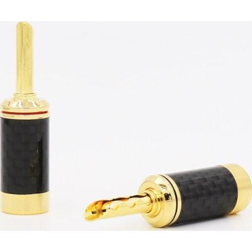 VB443G carbon fiber Gold plated banana plug 4pieces Speaker Wire Cable Banana connector