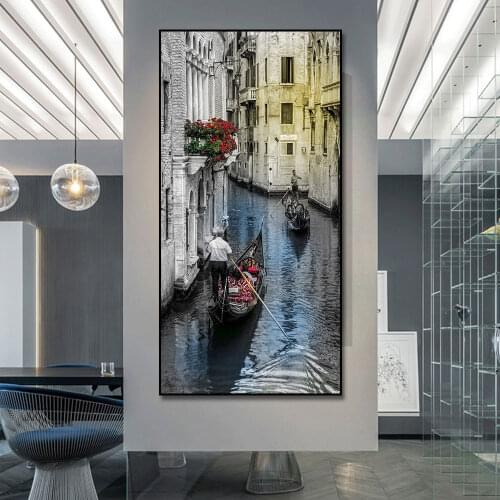 Venice Water City Scenery Painting Canvas Print Wall Art Picture For Living Room Home Decor Wall Decoration Frameless