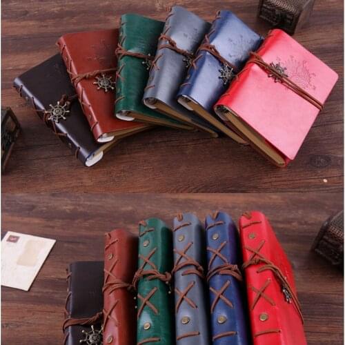 Spiral Notebook Diary Notepad Vintage Pirate Anchors PU Leather Note Book Replaceable Stationery Gift Traveler Journal