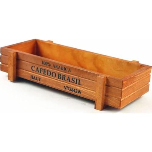 Vintage Wood Flower Planter, Succulent Pot Rectangle Trough Box, Plant Bed for Home Garden Decor,Indoor and Outdoor Use