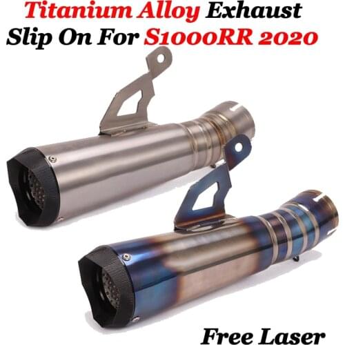 Slip On For BMW S1000RR 2020 2019 Motorcycle Exhaust Escape Moto Modified Titanium Alloy Middle Link Pipe Muffler Free Laser