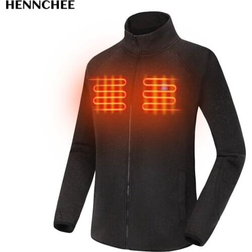 Women Lightweight Heated Fleece Jacket Women Clothes Winter Warm Full Zipper Soft Sweater Electric Heating Coat Female Hoodie