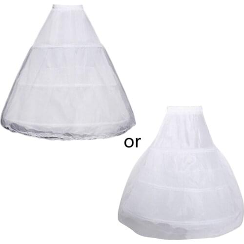 J60E Womens 3 Hoops Double Layers Tulle Petticoat Adjustable Drawstring Waist Wedding Dress Crinoline Ball Gown Underskirt Slips