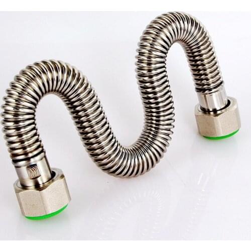 1/2" Corrugated Pipe 304 Stainless Steel Thicken Inlet and Outlet Pipe Hose for Bathroom Toilet Water Heater Basin