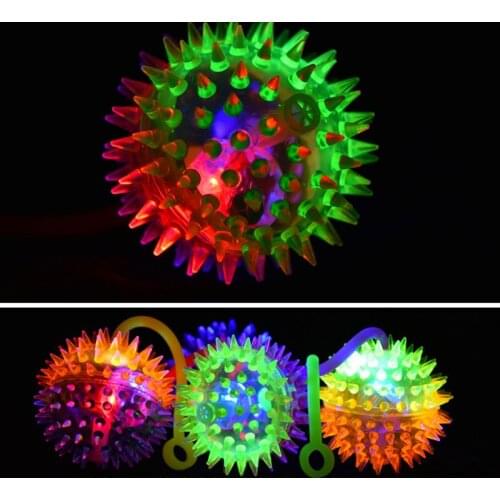 1 Pcs Glowing Luminous Massage Ball 6cm Bouncing Sound Gift for Children Kids LBV