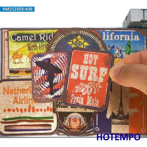 36pcs Retro Outdoor Travel Surf Dust Rusty Erosion Old Sign Style Phone Laptop Motorcycle Car Stickers Pack for Luggage Sticker
