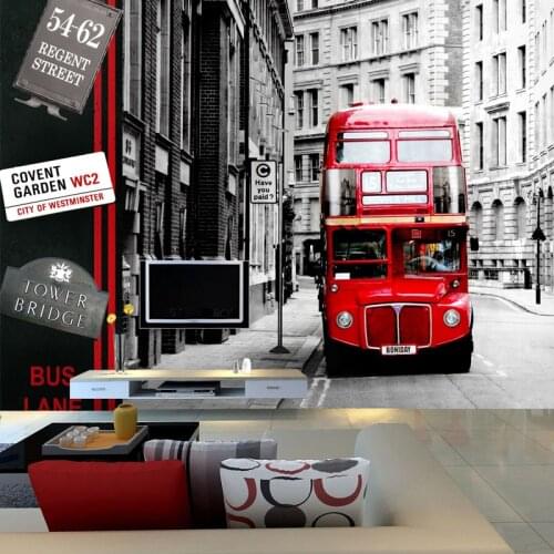 3D photo wallpaper Living room TV backdrop bar KTV large wall painting wallpaper 3D stereo car bus wallpaper mural