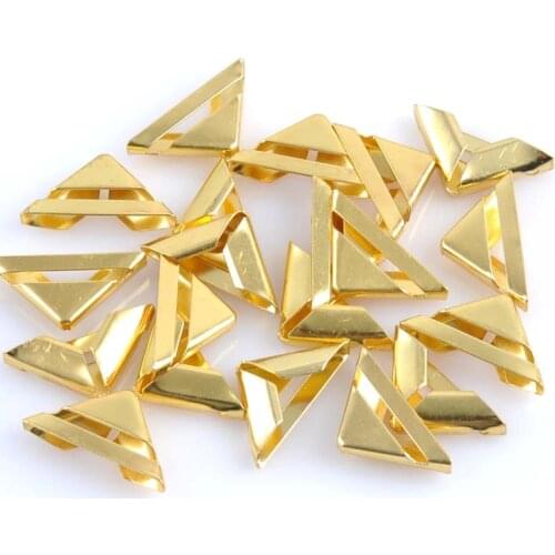 40Pcs Gold Metal Book Corner Trilateral Albums Menus Folders Box Corner Protectors For Decor 15x15x2.5mm CP1060