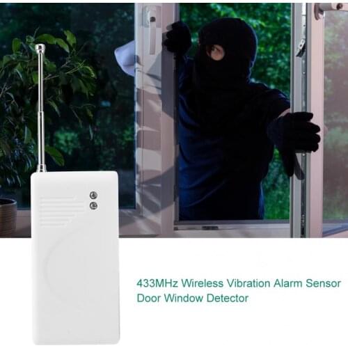 433MHz Wireless Alarm Sensor Door Window Detector Vibration for Home Security Burglar System vibradores