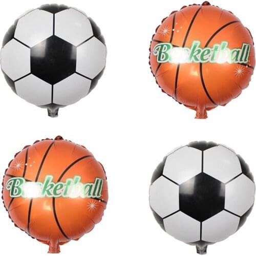 50pcs/lot Football Basketball Helium Foil Balloons Children Classic Toys Happy Birthday Party Decoration Air Balloons