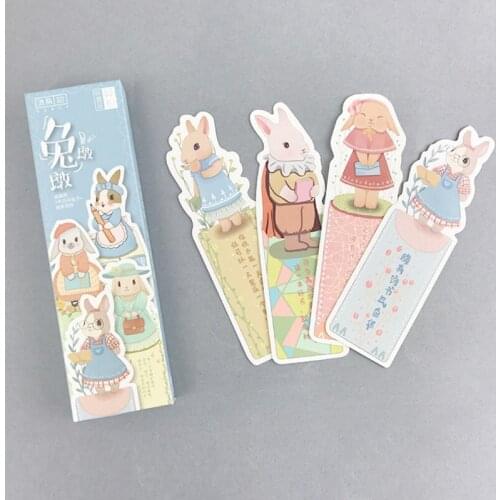 8packs Muran Rabbit Dundun Special Shaped Bookmark Bookmark Paper Bookmark Stationery School Supplies Free shipping