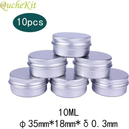 10pcs Tin Box Refillable Bottles 10ml Aluminum Makeup Organizer Storage Jars Cosmetic Screw Lid Containers Storage Organizer