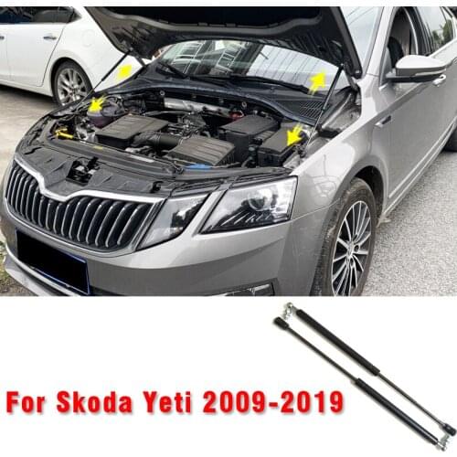 Stainless steel 2Pcs Car Gas Shock Hood Strut Damper Front Engine Hood Support Rod Lift For Skoda Yeti 2009-2019 accessories