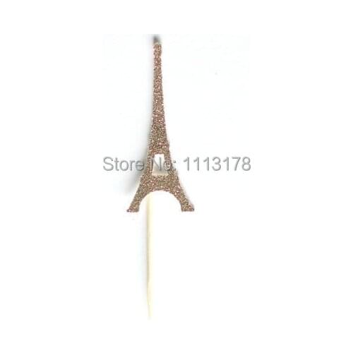 Cheap glitter Eiffel Tower Paris cupcake topper Birthday wedding party cake toppers food toothpicks