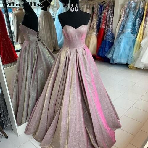 Mbcullyd Amazing Sequined Prom Dresses Long 2020 Formal A Line Evening Party Dress Newest Cheap Plus Size Robe De Soiree