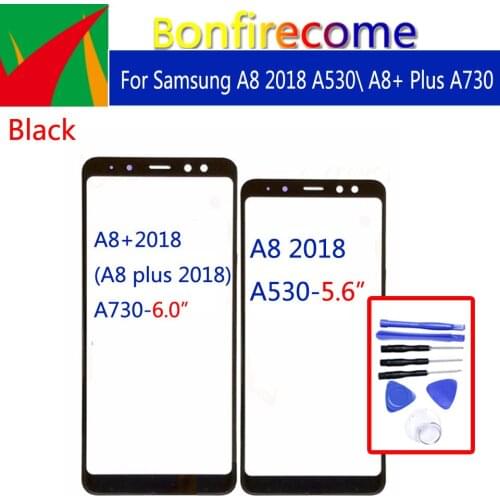 For Samsung Galaxy A8 2018 A530 A530F A530X A530N A8+ Plus A730F Touch Screen Front Panel Glass Front Outer Lens