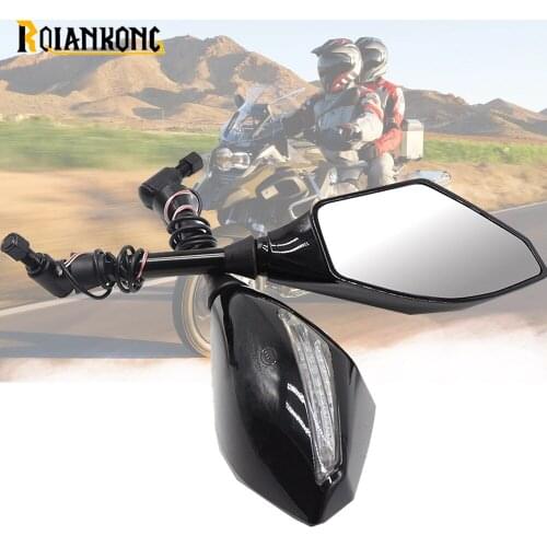 For Yamaha MT09 MT 09 XJ6 FJR XJR 1300 TMAX 530 500 YZF R1 Motorcycle fiber Carbon LED Turn Signals Light Indicator Mirrors