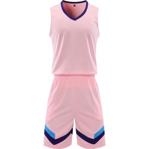 ZY8908 Elegant Summer Basketball Clothes Man Women Fast Dry Assorted Color Split Jointed Sports Sets With Self Fabric V Neckline