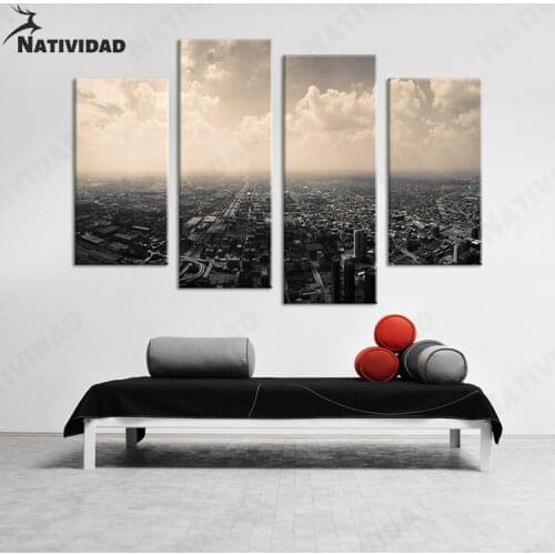 City Aerial Top View Print Art Poster House Building Track Living Room Bedroom Wall Home Decoration Poster Canvas Painting