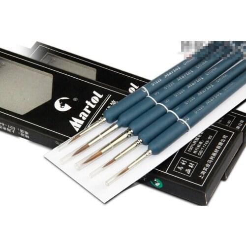 5pcs/set pointed paint brush weasels hair for oil acrylic shading gouache watercolor painting DIY artist school