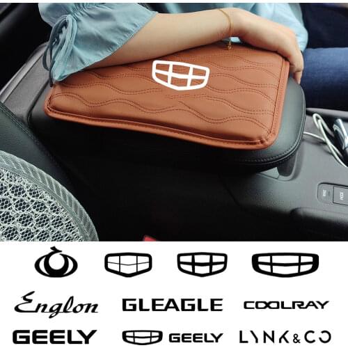 Leather Car Handrest Armrest Box Mats Cover Hand Pillow Pad For Geely Coolray GS FC GC6 Icon MK Lynk Uliou Atlas car Accessorie