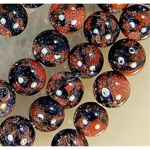 Wholesale fashion DIY 6-10mm Blue Brown Gold Sand Stone Round Loose Beads 15" 2 pieces/lot fashion jewelry JT5933