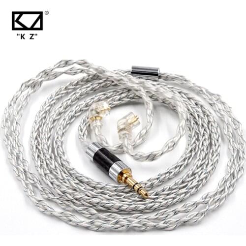 KZ 8 Strands Silver Blue Hybrid 784 Cores Upgrade Cable Plated Earphones Wire for ZAS ZSN Pro X ZSX DQ6 ZAX ASX ASF AST AS16
