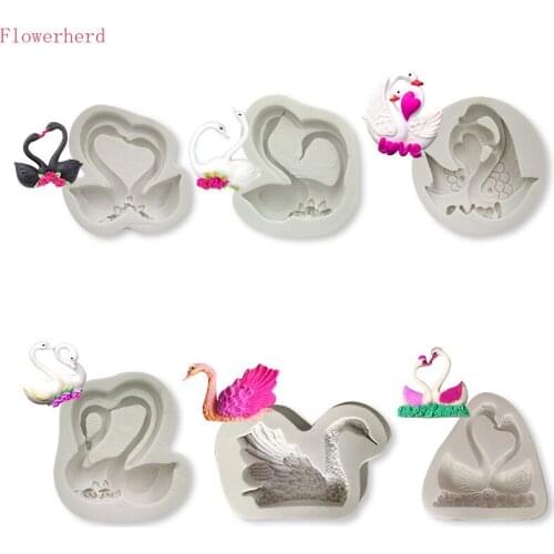 Swan Fondant Cake Liquid Silicone Mold Chocolate Candy Mold Cake Decoration Handmade Soap Mold Cake Tools Pastry Mold Baking