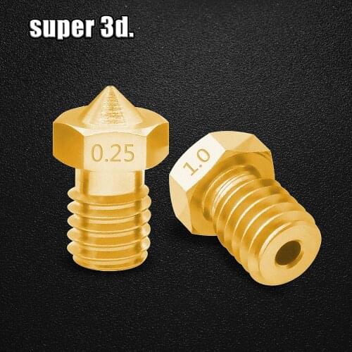5pcs/lot V5 V6 Nozzle 0.2 /0.25/0.3/0.4/0.5/0.6/0.8/1.0 Part Copper 1.75mm Filament M6 Threaded Brass 3D Printers Parts