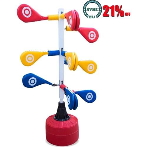 Foot Target with 9 Punch Pads Professional Taekwondo Kickboxing Training Standing Double Kick Pad Punch Equipment for Adult Kids