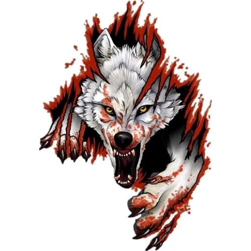 Angry Wolf From Hole for Car Sticker Funny PVC Coloful Decals Motorcycle Tuning Laptop Trunk KK Vinyl Cover Scratches Sticker