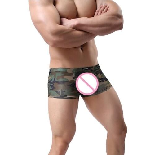 Underwear Slim Underpants Man Military Boxers Sexy Mens Camouflage Color Breathable Soft Shorts