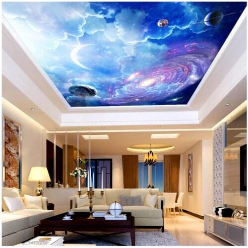Custom photo 3d ceiling murals wallpaper 3d on the wall Dreamland space home decor living room 3d wall muarls wallpaper