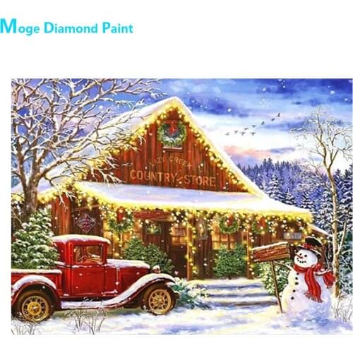 Christmas Farm Winter Snowman Diamond Painting Round Full Drill Nouveaute DIY Mosaic Embroidery 5D Cross Stitch Scenic Pattern
